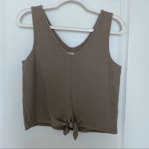 Madewell sleeveless top with tie front detail